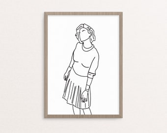 Twin Peaks, Audrey Horne, 8 x 10, Digital Art Print, Line Art, Digital Print, Twin Peaks Art Print