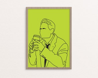 Twin Peaks, Dougie Jones, 8 x 10 Digital Art Print, Line Art Print, Digital Print, Twin Peaks Art Print