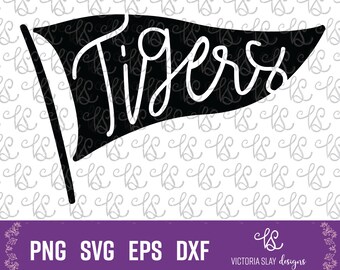 Tigers Pennant SVG, Tigers svg, Tigers png, Tigers Football Team SVG, Tigers SVG, Tigers Clipart, Tigers Vinyl File, Tigers Sports Team