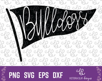 Digital Download Bulldogs Football Pennant SVG | Team Spirit Vinyl Cut Design | Sports Fan Decor | Bulldogs Vinyl | Bulldogs Sports