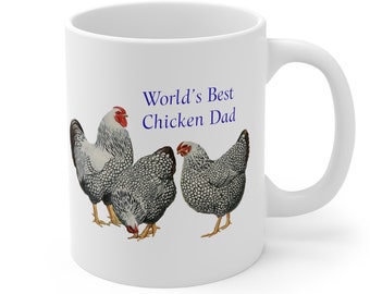 Chicken Dad Mug, Animal Lover Mug, Chicken Farmer, Ceramic Cup, Husband Gift