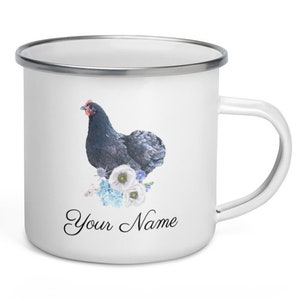 Custom Enamel Mug, Chicken Mug, Personalised Camp Mug