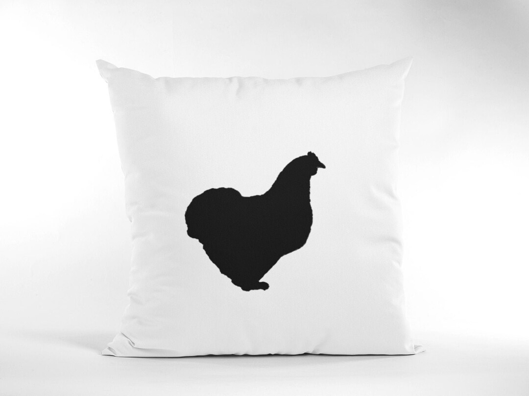 French Country Pillow Cover Black and White Chicken Pillow Etsy