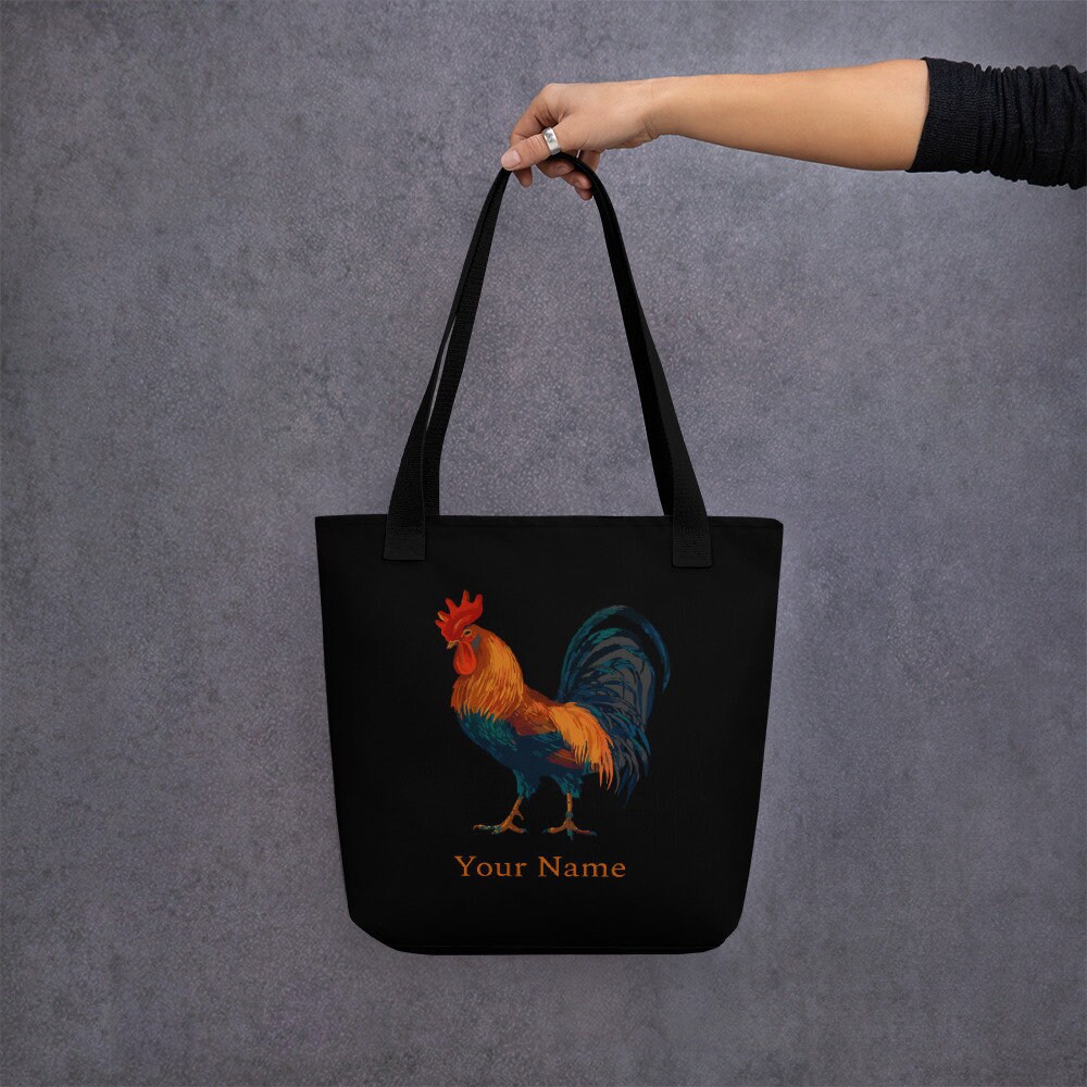 Sac de sac de toile personnalisé, coq, sac de marché