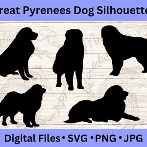 Grandes Pyrénées chien race SVGs, chien de ferme PNG, gardien de bétail, clipart Animal