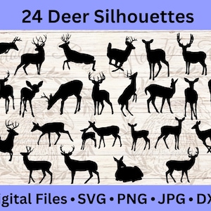 Herten silhouet clipart, dierlijke SVG, DXF-bestanden, bosdieren, herten jagen SVG