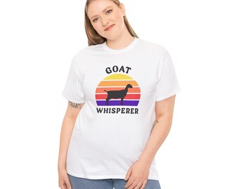 Camiseta retro del susurrador de cabras: colorida camiseta para amantes de los animales de granja