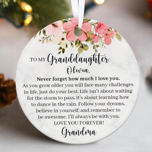 Granddaughter Christmas Ornament, Granddaughter Gift from Grandma Grandpa, Personalized Granddaughter Ornament, Gift for Grown Granddaughter