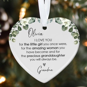 Granddaughter Christmas Ornament, Granddaughter Gift from Grandma, Personalized Granddaughter Ornament from Grandma, Family Christmas Gift