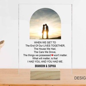 Valentine&#39;s Day Gift, Custom Photo Acrylic Plaque, Printed Photo Couple Gift, Personalized Photo Print, Personalized Message Acrylic Plaque