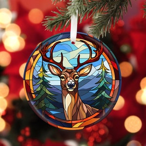 Reindeer 2023 ornament, 2023 Stag Ornament, Christmas Decoration, Flat 2D Deer Ornament Christmas Tree, Stunning Stag Ornament