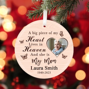 Personalized Memorial Christmas Ornament, Custom Photo Memorial Ornament, In Loving Memory Custom Photo Ornament, Remembrance Ornament Mom