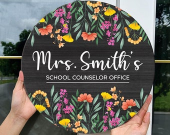 Custom Name School Counselor Office Door Sign, School Counselor Door Hanger, Teacher Door Sign, Teacher Appreciation Week Gift Ideas
