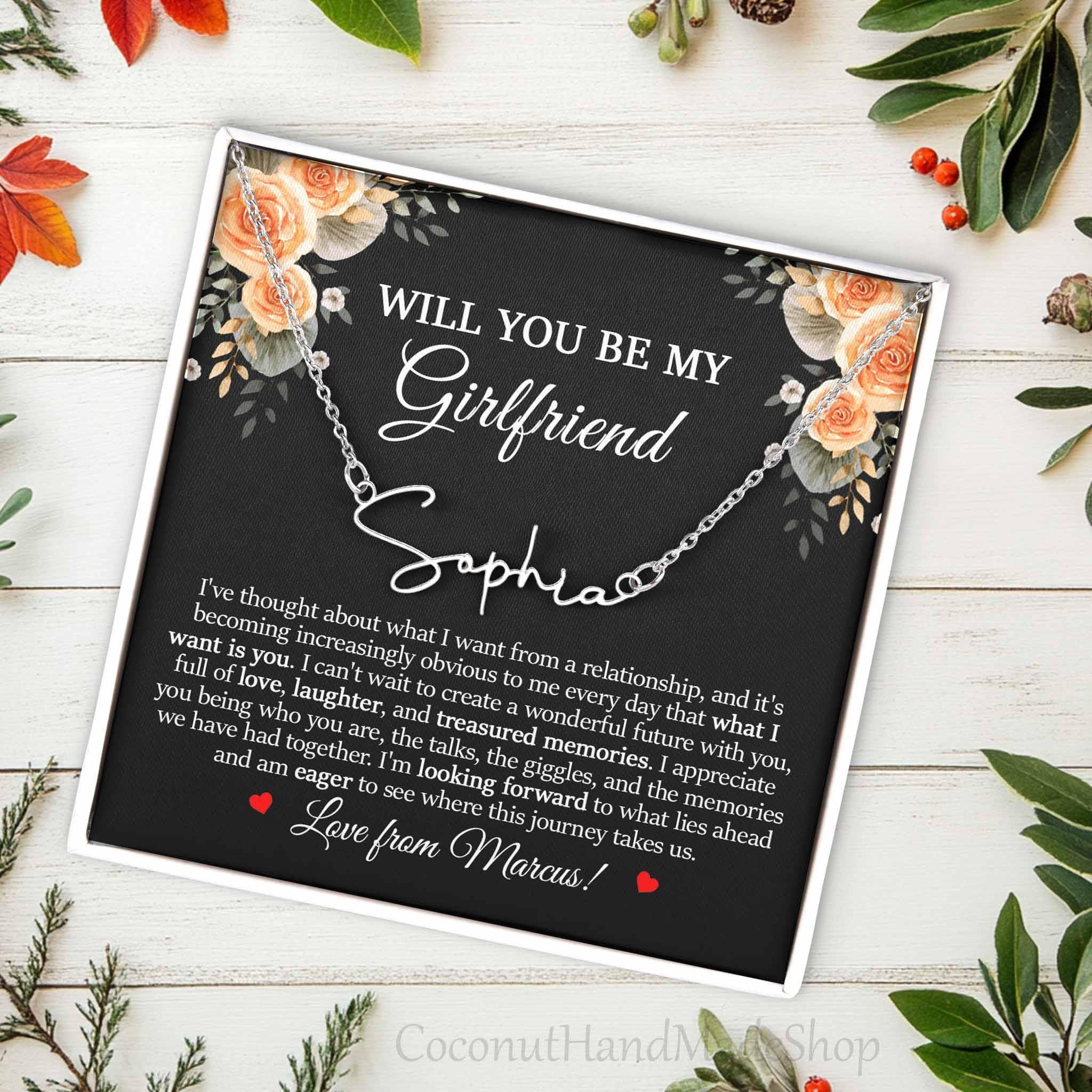 Personalized Necklace For Girlfriend, Girlfriend Proposal Necklace, Custom Name Necklace For New Girlfriend, Will You Be My Girlfriend