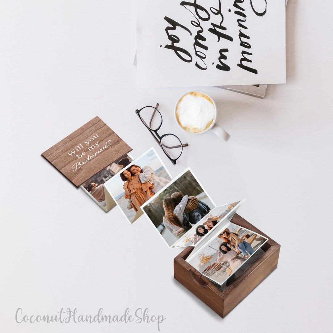 Personalized Wooden Photo Box for Bridesmaid, Will You Be My Bridesmaid ...