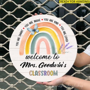 Personalized Teacher Door Sign, Classroom Door Hanger, Classroom Welcome Sign, Back To School Gift for Teacher, Teachers Appreciation Gifts