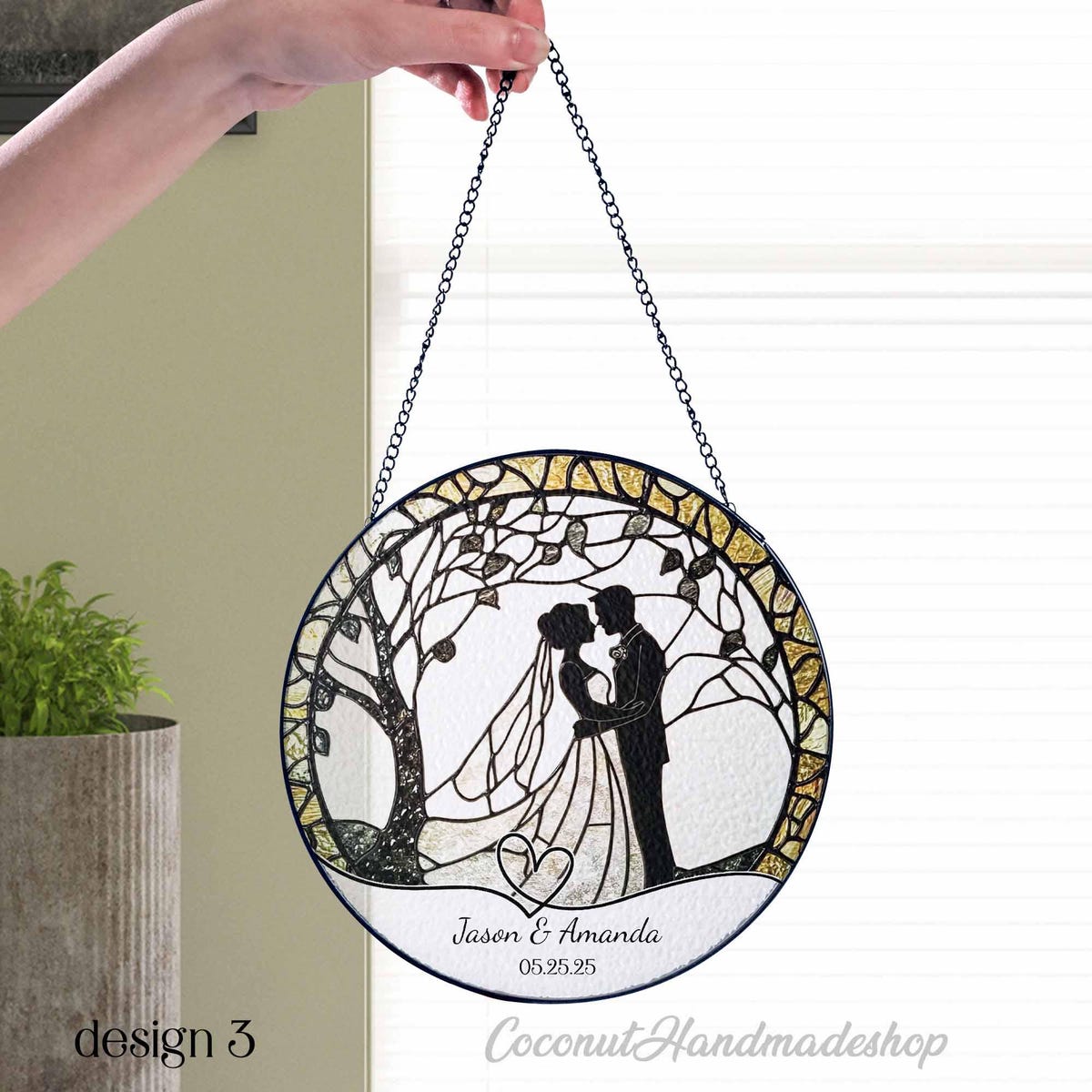 Wedding Gift Glass Sun Catcher Ornament, Bride and Groom Suncatcher, Mr & Mrs Wedding Gift, Bridal Shower Gift, Couple Keepsake - Etsy