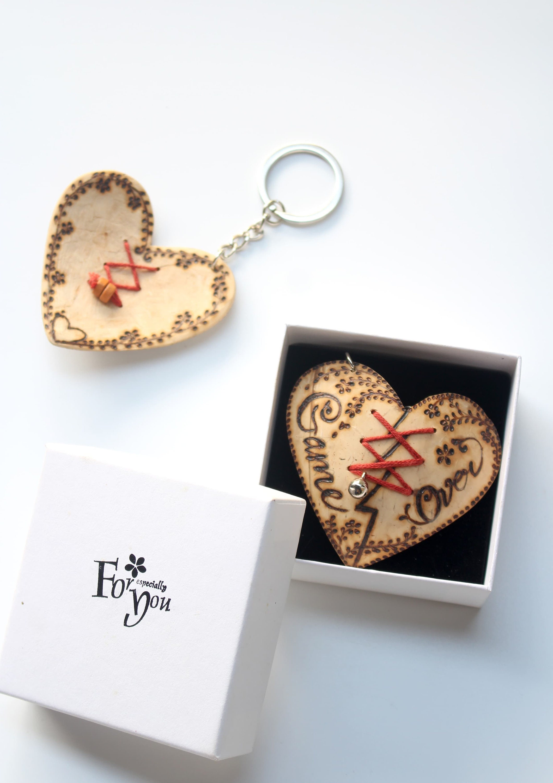 Heart keychains for valentines Valentine gift made with | Etsy