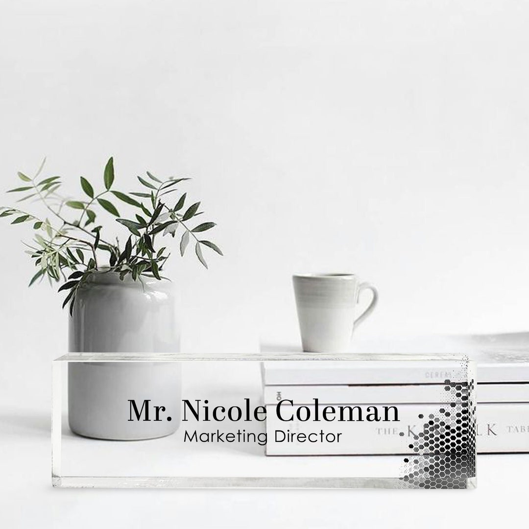 Acrylic Office Desk Name Plate Personalized, Custom Name Plates for ...