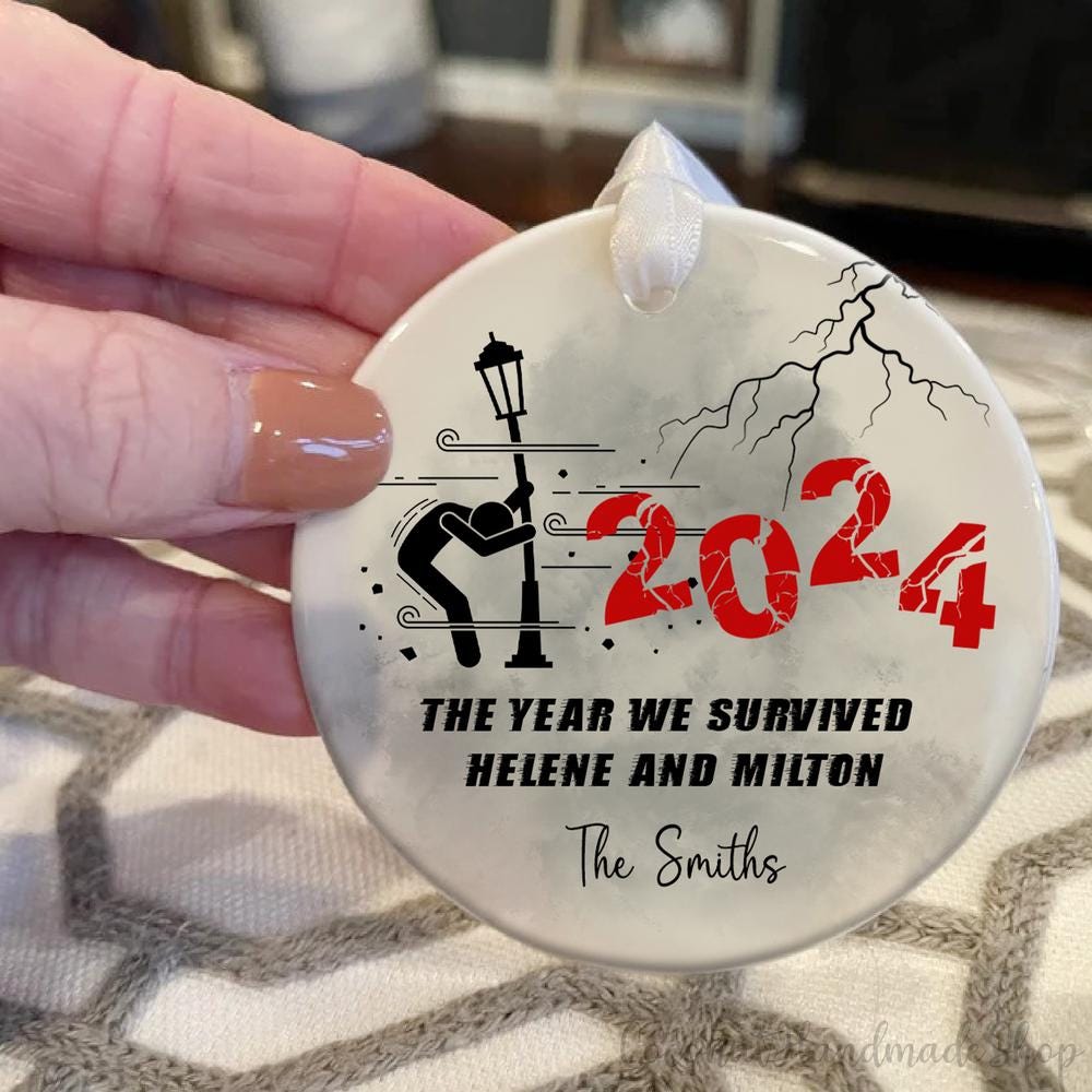 2024 The Year Of Hurricane Helene & Milton Custom Ornament