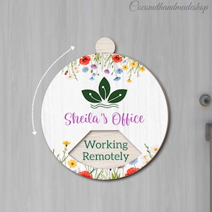 Rotating & Spinning Office Sign, Personalized Door Sign with Rotating Status, Do not disturb/In a meeting Door Sign, Custom Status Door Sign