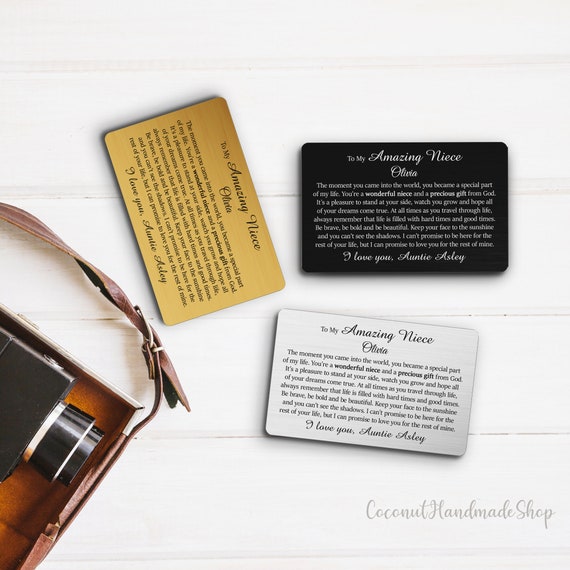 To My Son Wallet Card - Engraved Aluminum Inspirational Message, Gift For Graduation Or Birthday - View #2