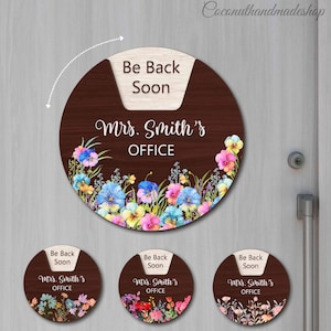 Rotating & Spinning Office Sign, Personalized Door Sign with Rotating Status, Rotating Slider Sign for Office Door, In Class/ In a Meeting