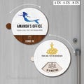 Rotating & Spinning Office Sign with Custom Messages, Customizable Office Door Spin Sign, Do not disturb/ In a meeting Door Sign