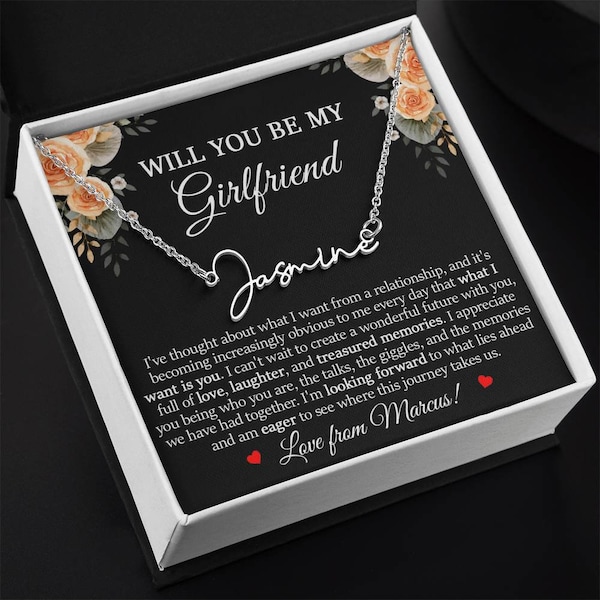 Personalized Necklace For Girlfriend, Girlfriend Proposal Necklace, Custom Name Necklace For New Girlfriend, Will You Be My Girlfriend