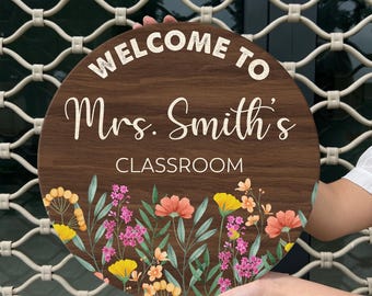 Personalized Classroom Wooden Sign, Custom Teacher Door Sign, Teacher Appreciation Gift, Teacher Appreciation Week Gift Ideas