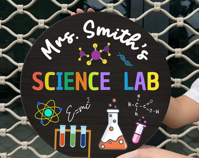 Science Lab Door Sign, Personalized Science Teacher, Chemistry Teacher ...