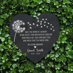 Personalized Memorial Slate For Loss Of Loved One, Memorial Stone Keepsake, Custom Sympathy Quote Gift, Bereavement Gift, Grave Decoration