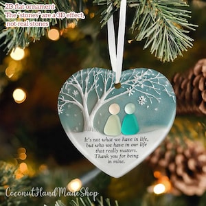 2D Custom Friendship Sea Glass Ceramic Ornament Friendship Decor Gift, Christmas Tree Decor for Best Friends, Timeless Friendship Christmas