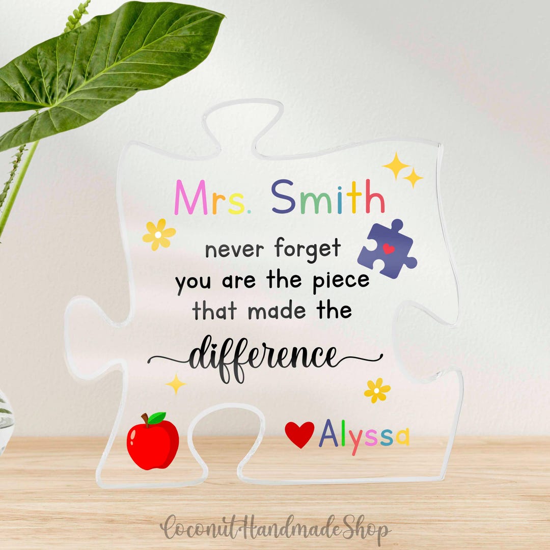 Personalized Gifts for Teacher, Customized Teacher Acrylic Puzzle Piece ...