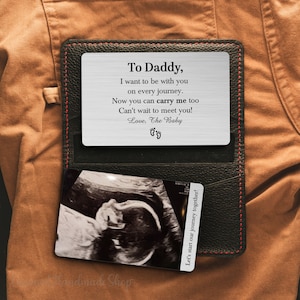Personalized Ultrasound Wallet Insert Card, Fathers Day Gift for Expecting Dad, Pregnancy Gift for Dad, New Dad Card, Daddy to Be Gift