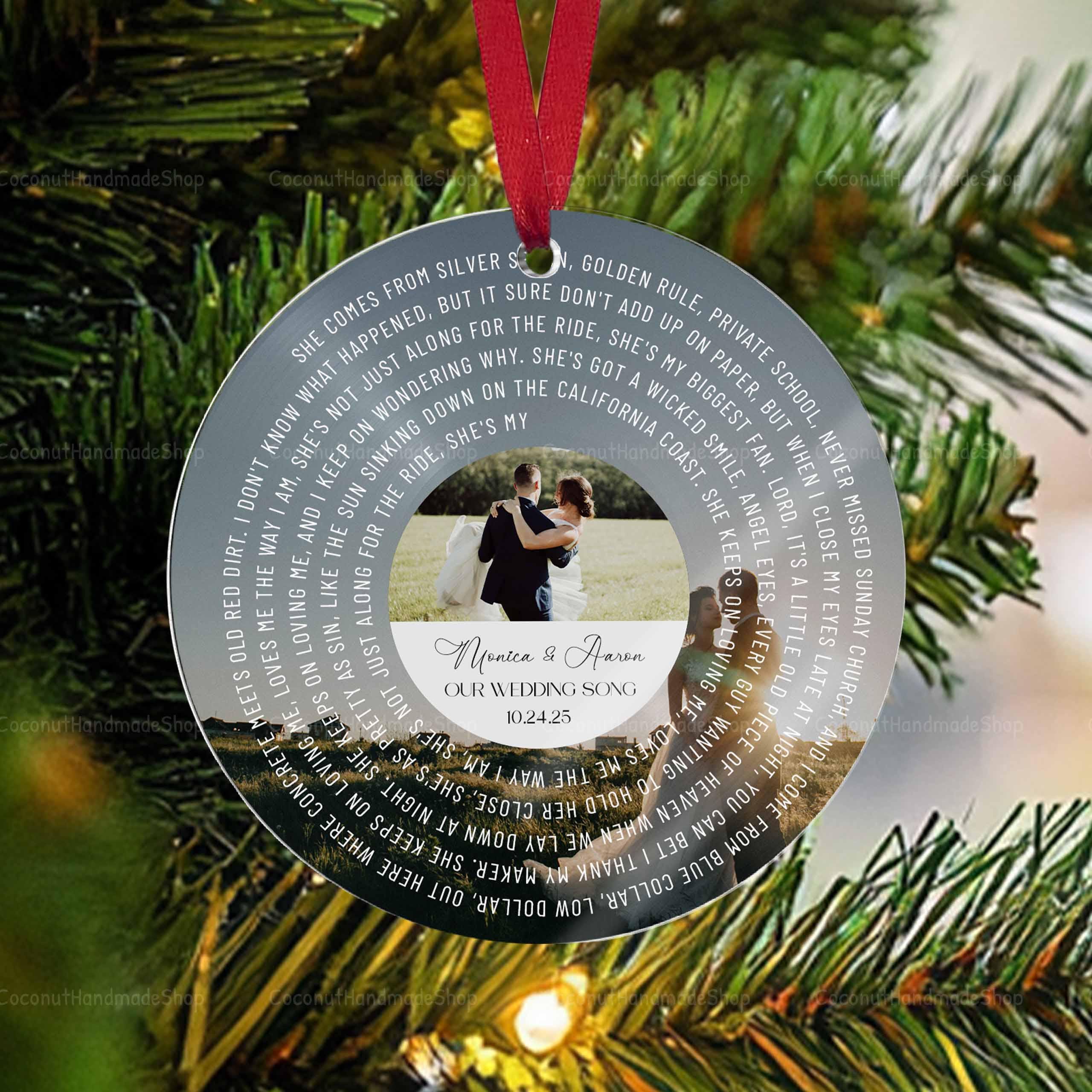 Personalized Lyrics Ornament, Custom Wedding First Dance Song