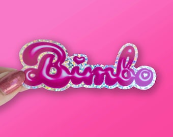 Pegatina Bimbo con purpurina: pegatina para parachoques Y2K