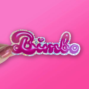 Bimbo Sticker | Glitzer Bimbo Sticker | Bimbo Autoaufkleber | Y2K Aufkleber | Girly Sticker | Rosa Sticker