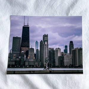 Purple Chicago Evening Photography Matte Art Wall Print