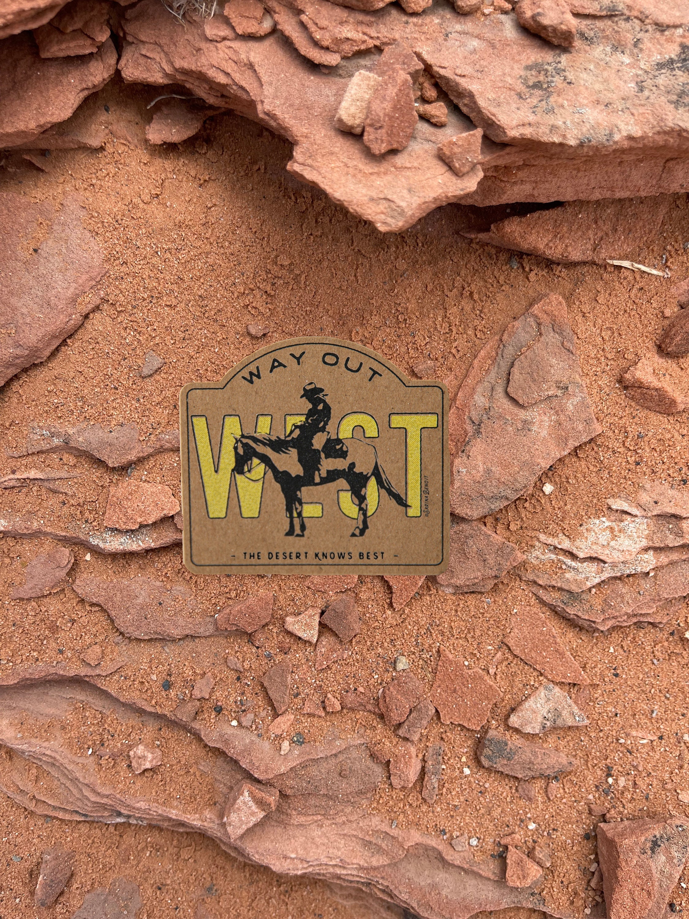 Retro Western Sticker: Cowboy on Kraft Paper - Etsy