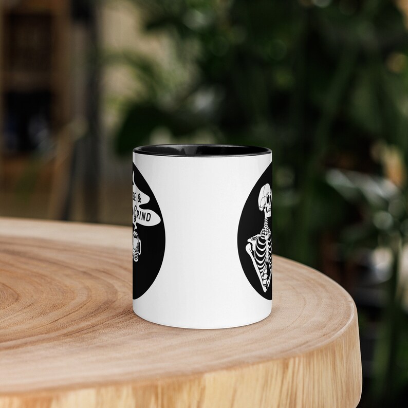 Rise and Grind Skeleton Coffee Mug | Skeleton Mug | Coffee Mug Funny