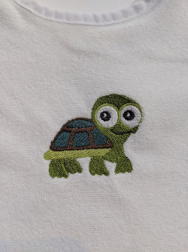 Cute little Turle or Tortoise and It Can Be Personalized Embroidered Baby Bib Free Shipping