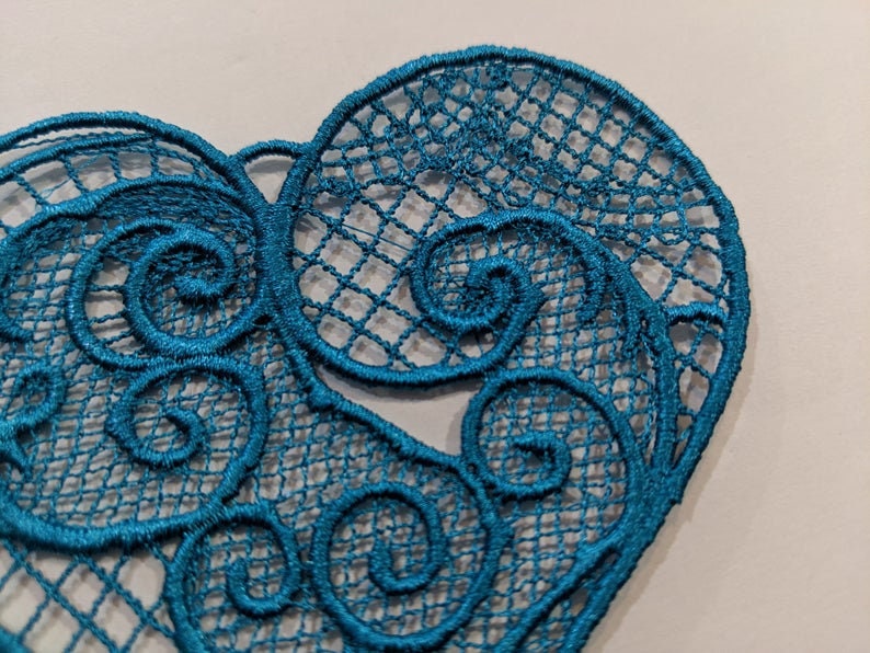 Filagree Heart Embroidered Lacy Bookmark Free Shipping Etsy