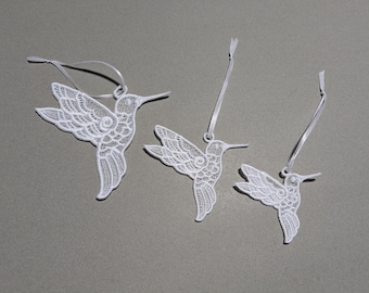 Handmade FSL Embroidered Hummingbird: Ornament, Keychain, or Bookmark in 3-5 Inch Sizes