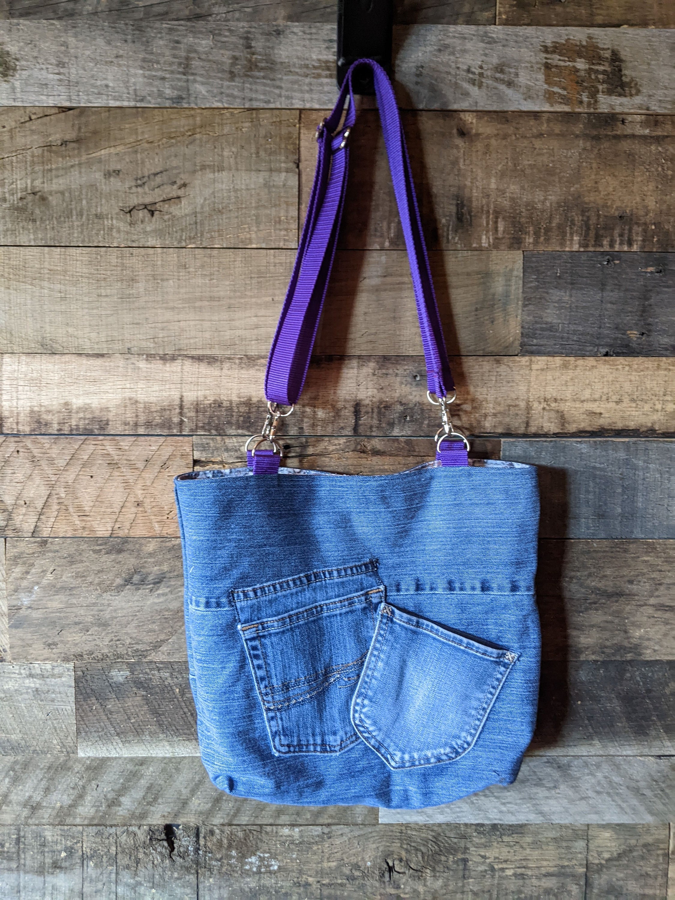 CLOSE OUT Butterfly Bag Tote Purse up Cycled Denim With a Etsy