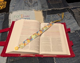 Ribbon Bookmarks Set of 2, Velvet and Grosgrain Floral Bookmark with Flower Charm, Handmade Bookish Gift for Readers, Pick Any Two Bookmark