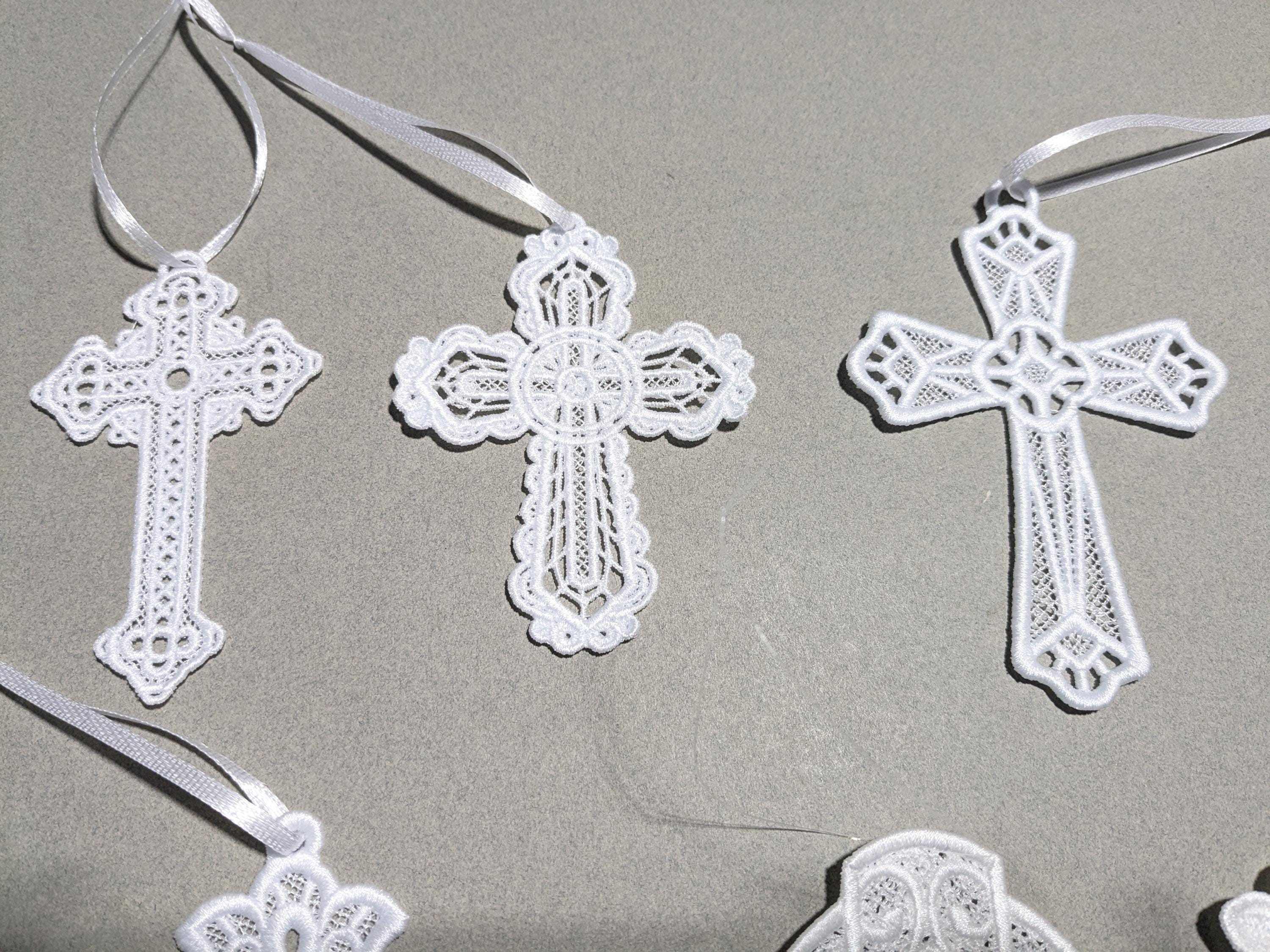 Handmade Lace Cross Ornament - Personalized Christian Gift for Easter ...