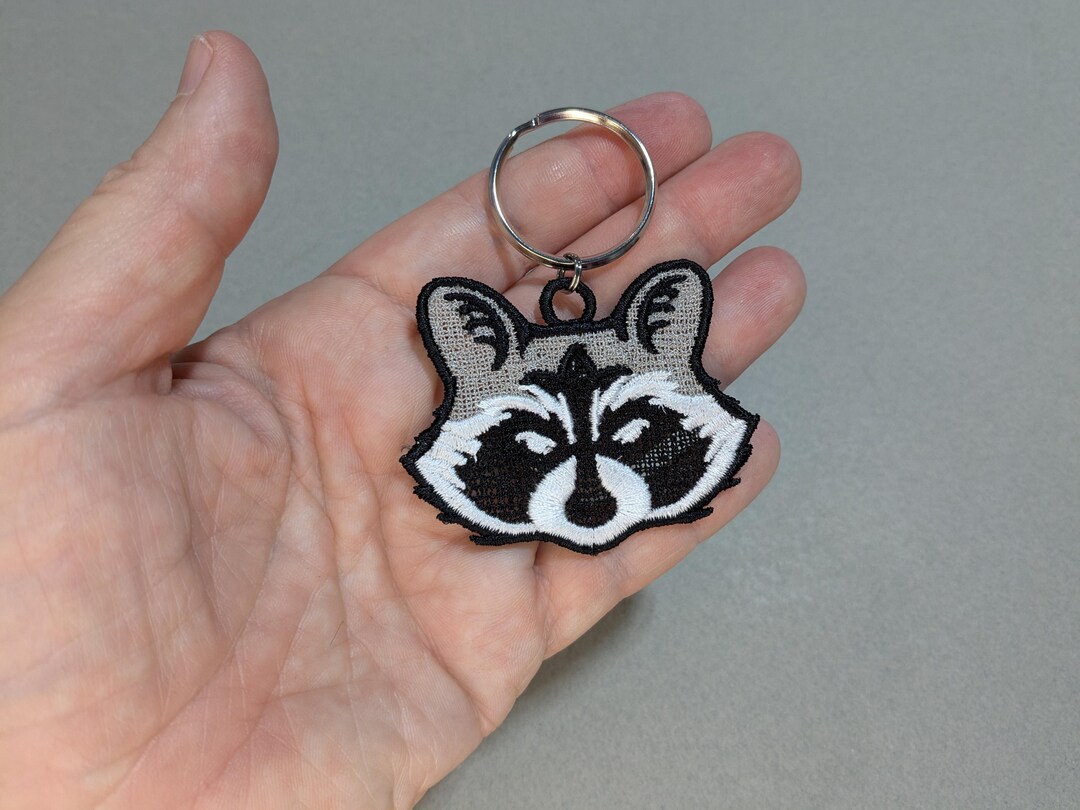 Embroidered Lace Raccoon Keychain, Bag Charm - Etsy