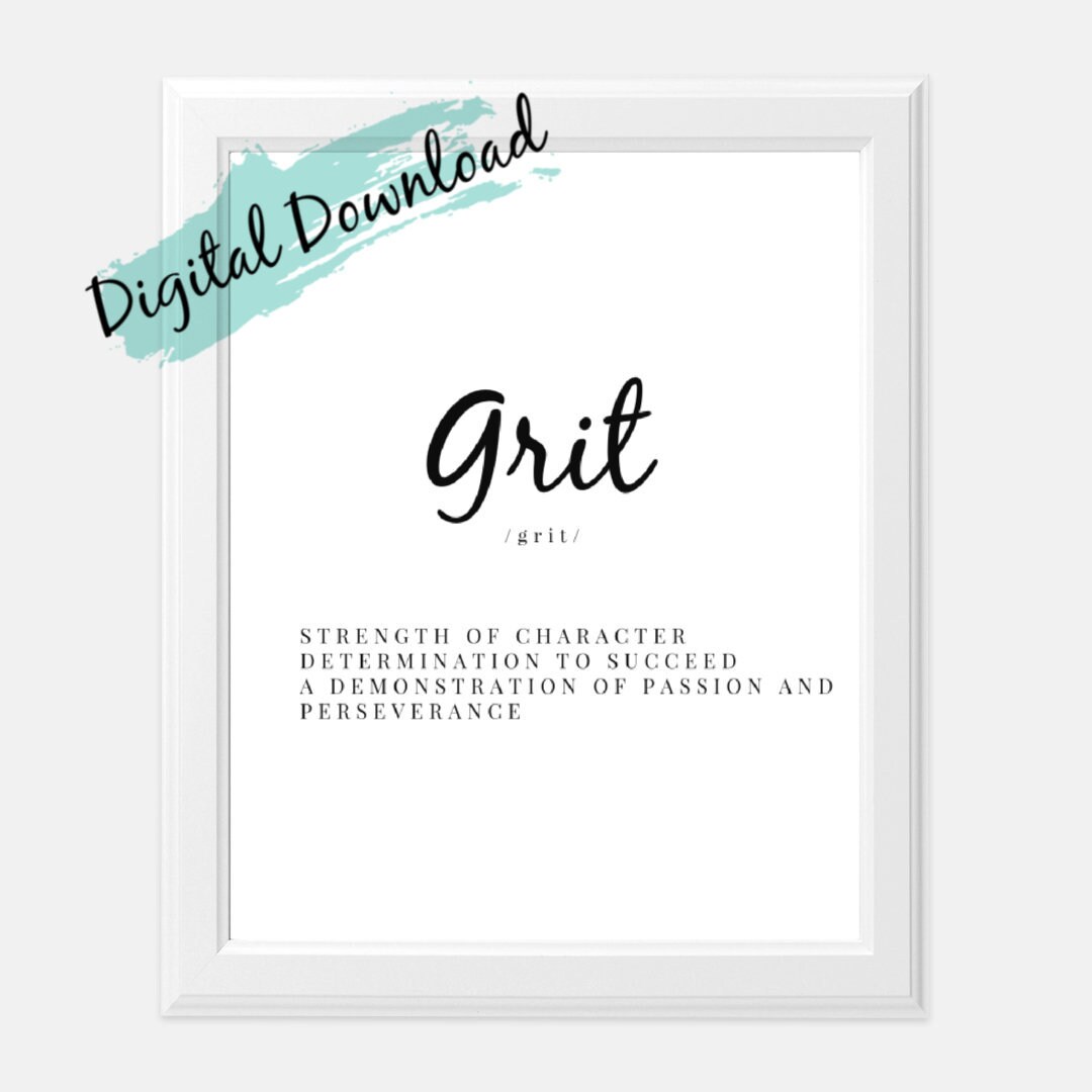 Grit Definition Digital Download Definition Art Digital Etsy UK
