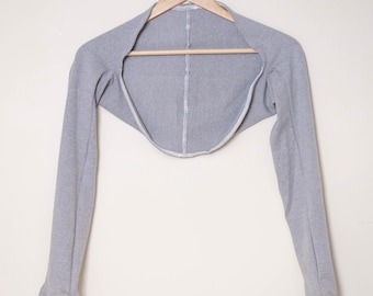Bolero de calentamiento para ballet: bolero de punto de algodón orgánico de manga larga